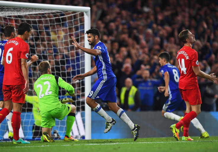 Diego Costa celebrates his goal