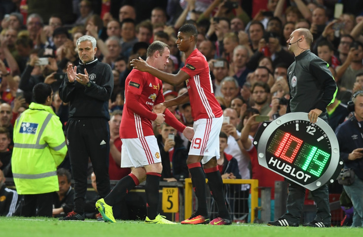 Wayne Rooney (left) and Marcus Rashford