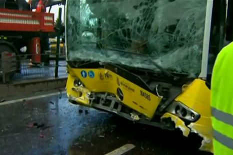 Bus driver causes accident after being attacked by umbrella-wielding passanger