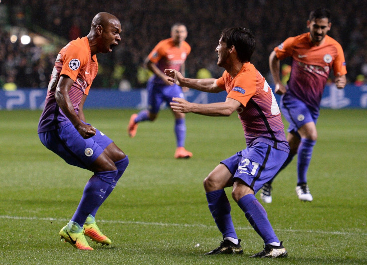 Manchester City celebrate their goal