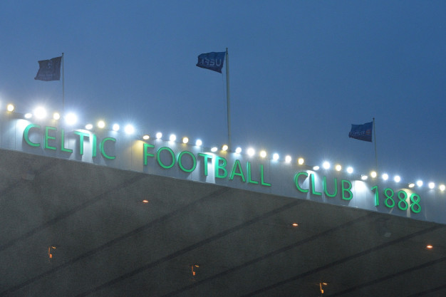The scene at Celtic Park The scene at Celtic Park