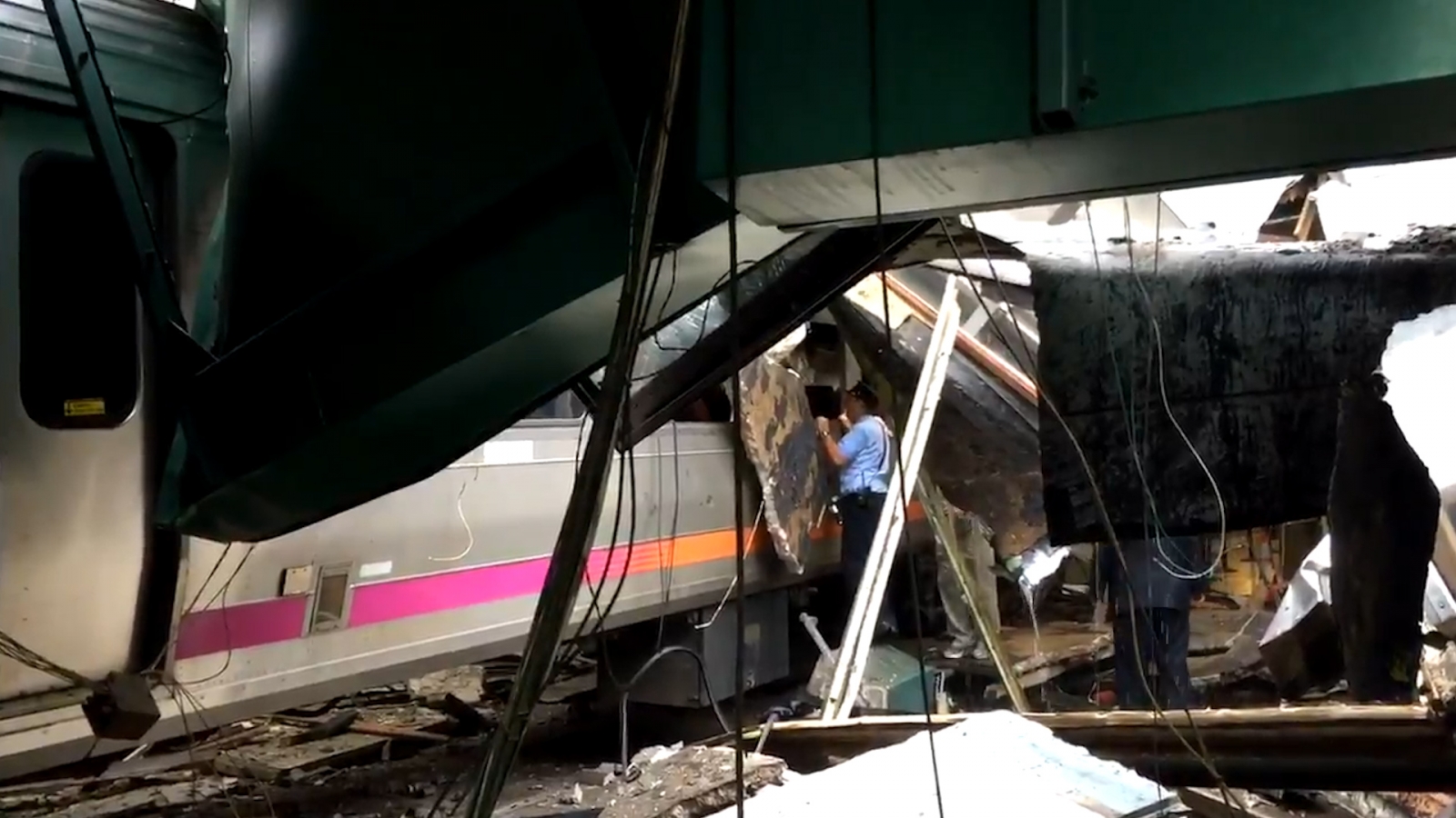 Hoboken train crash video from inside