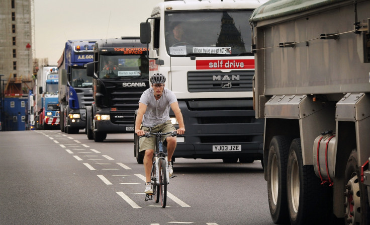 lorries cyclist