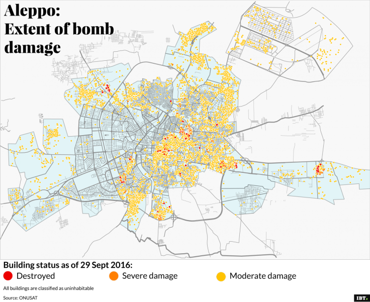 Aleppo: extent of bomb damage
