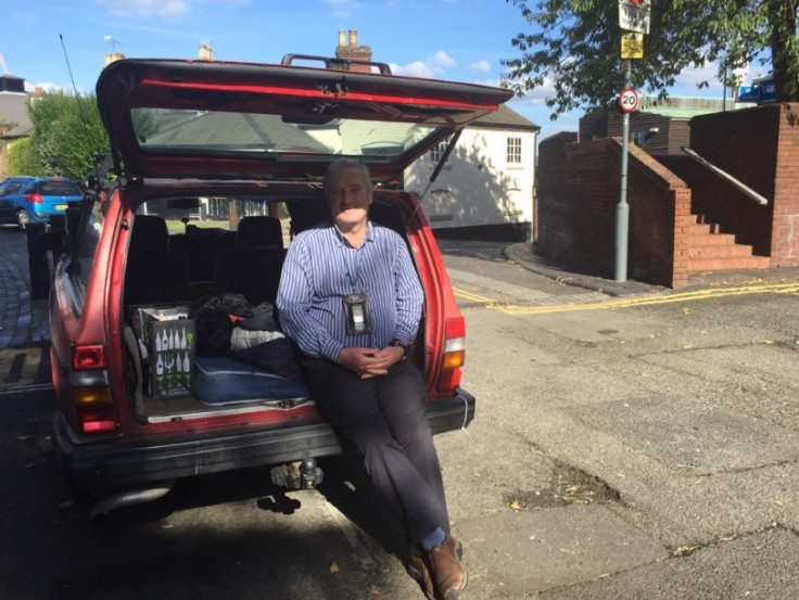 Jonny Bucknell outside Conservative conference