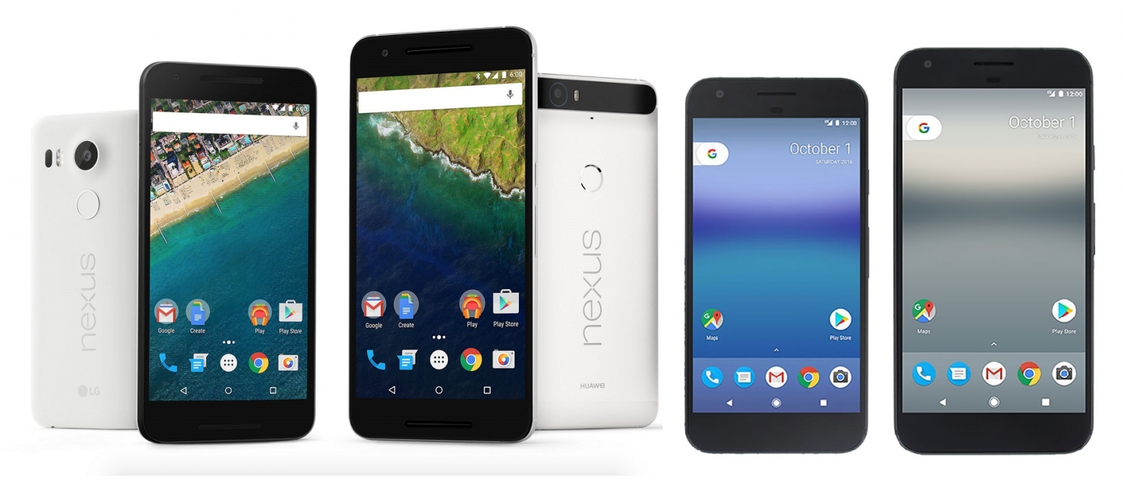 Nexus 5X, Nexus 6P, Google Pixel 