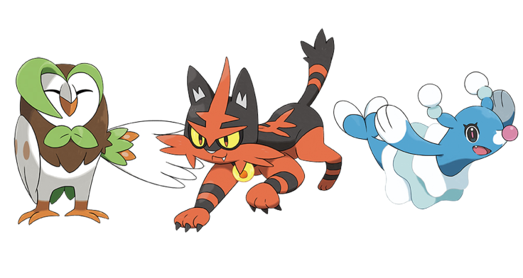 L-R) Dartrix, Torracat and Brionne. 