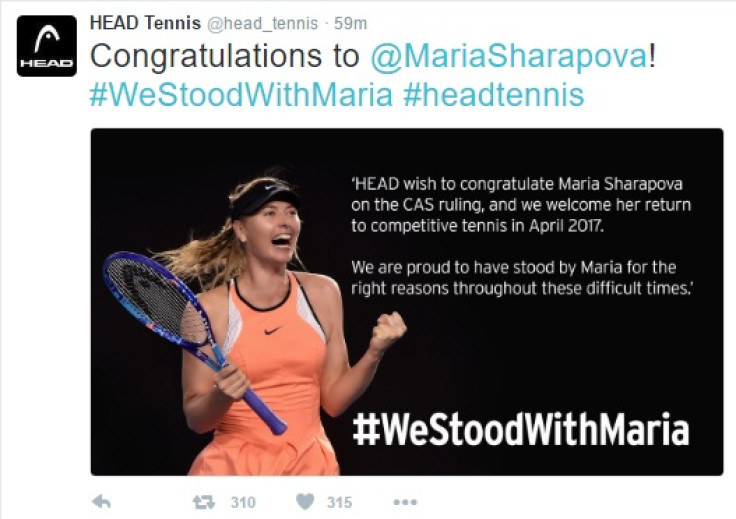 Sharapova tweet