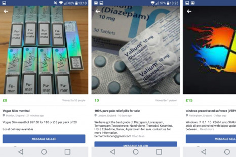 Cigarettes, painkillers and fake goods on Facebook