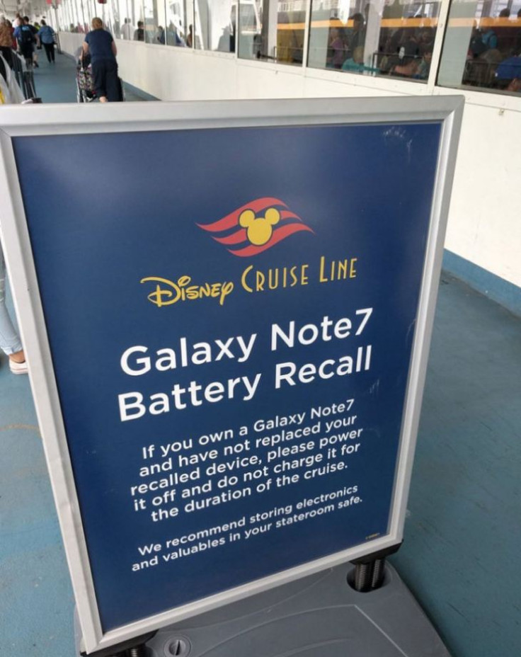 Galaxy Note 7 ban on cruise lines