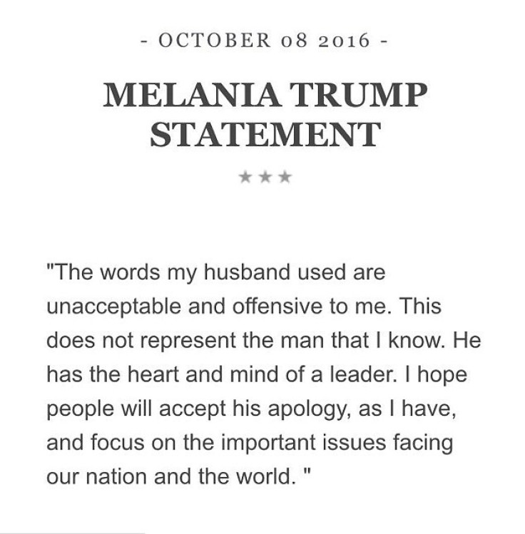 Melania Trump statement