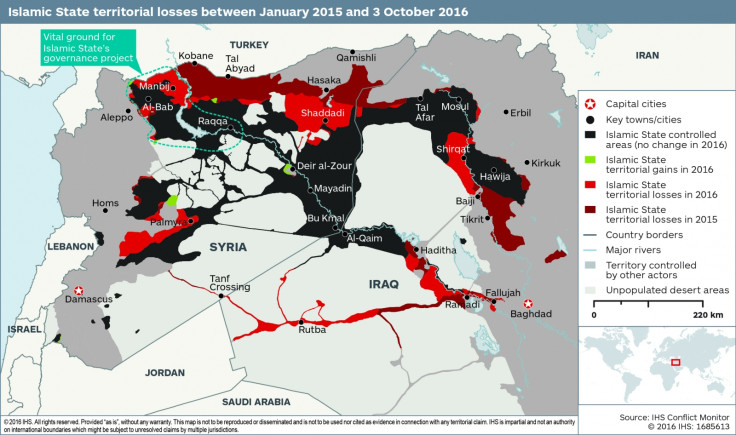 Isis / Daesh map October 2016