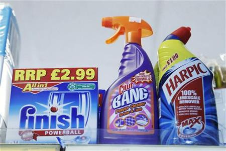 Products made by Reckitt Benckiser stand on a shelf in a store in Brighton Products made by Reckitt Benckiser stand on a shelf in a store in Brighton