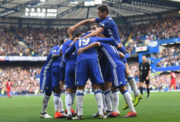 Chelsea players celebrate Chelsea players celebrate