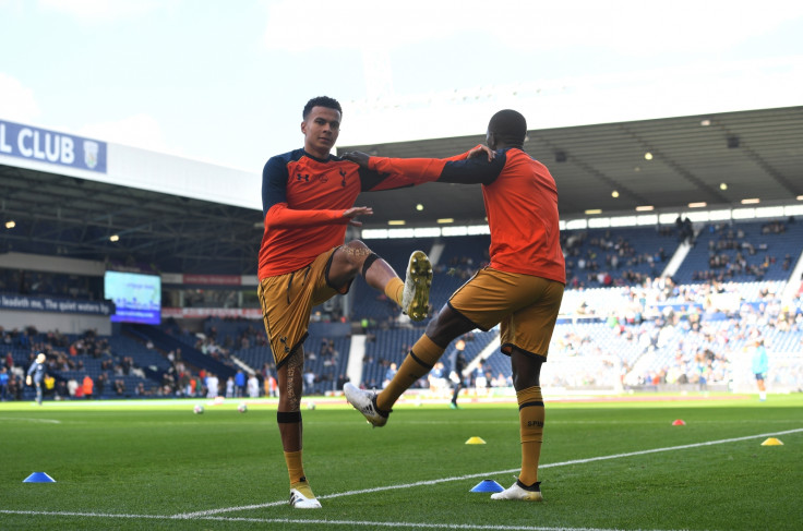 Dele Alli warms up for the game