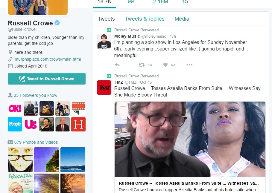 Image result for russell crowe azealia banks twitter