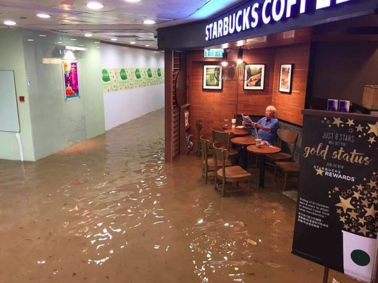 Old man Starbucks Hong Kong