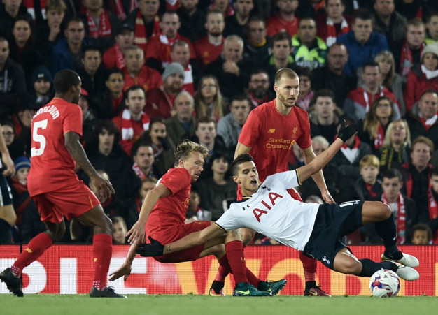 Lamela is brought to the ground Lamela is brought to the ground