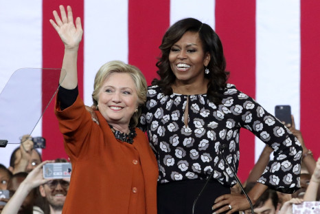 Michelle Obama and Hillary Clinton campaign together in North Carolina