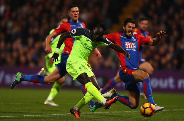 Sadio Mane shoots at goal Sadio Mane shoots at goal