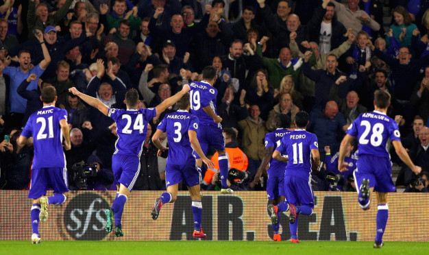 The Chelsea players celebrate The Chelsea players celebrate