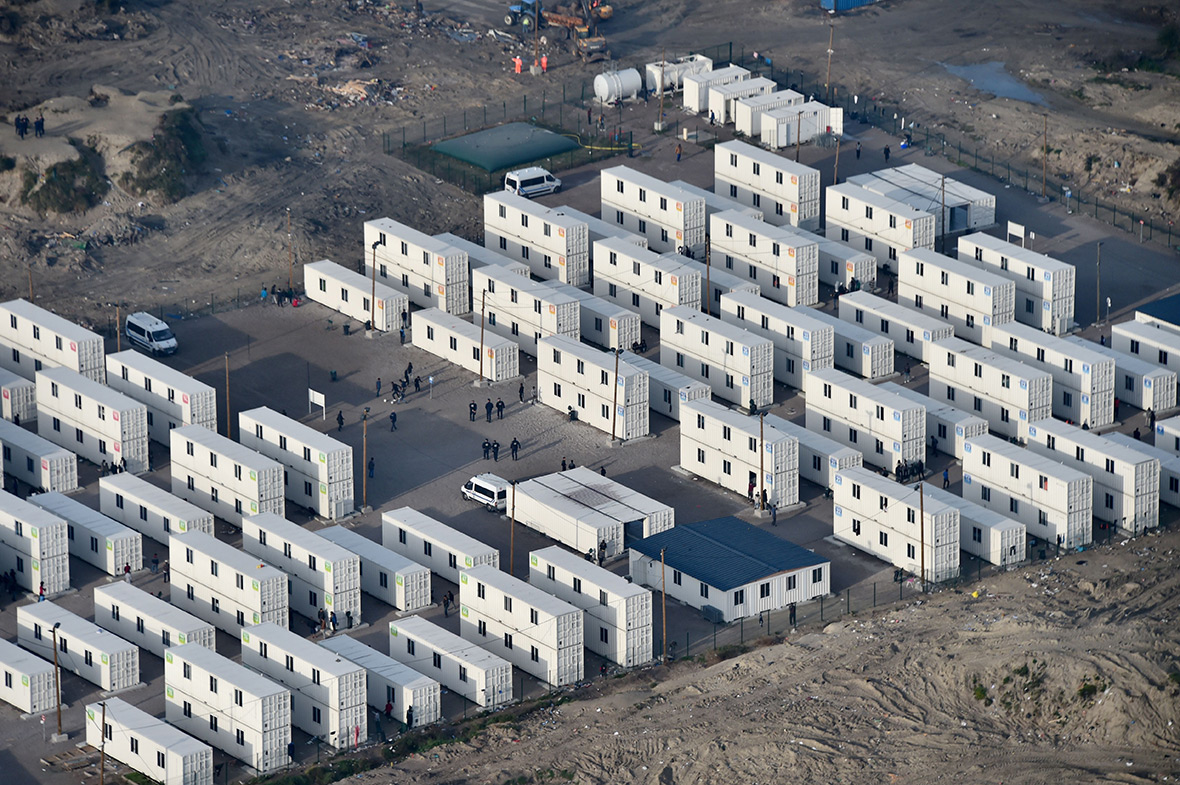 Aerial photos of the Calais Jungle migrant camp before and after demolition