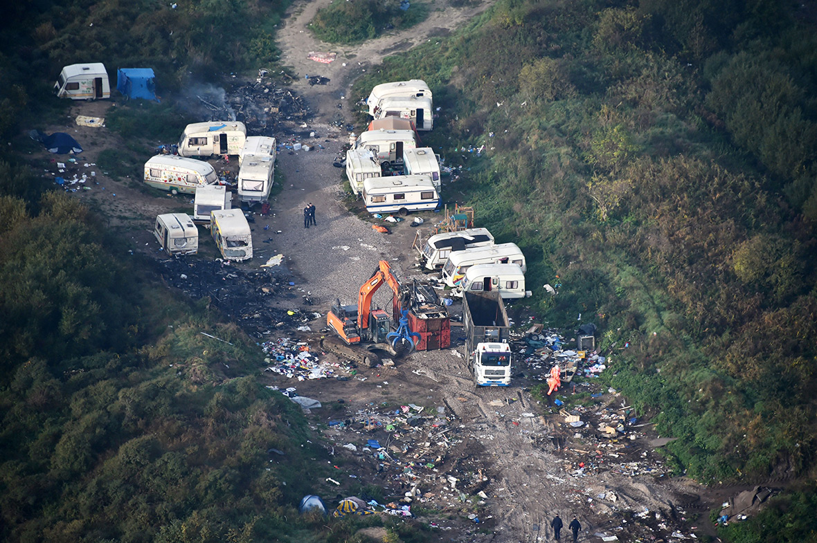 Calais Jungle camp migrants refugees aerial