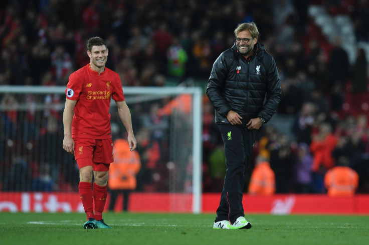 James Milner and Jurgen Klopp