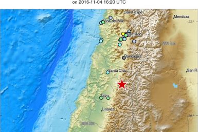 Map of Chile earthquake