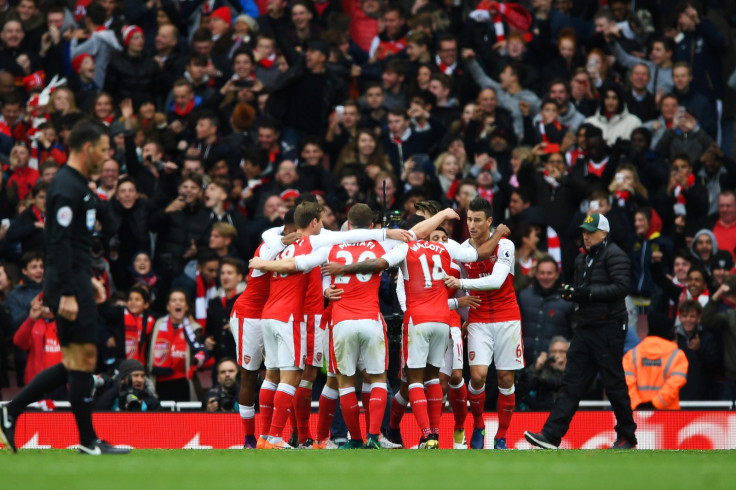 Arsenal celebrate their goal