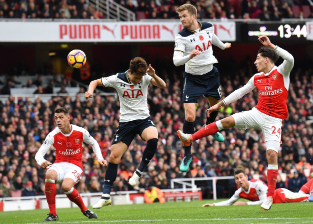 Eric Dier tries to head the ball Eric Dier tries to head the ball