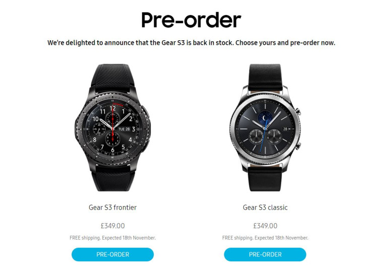 Gear S3 pre-orders resume in UK