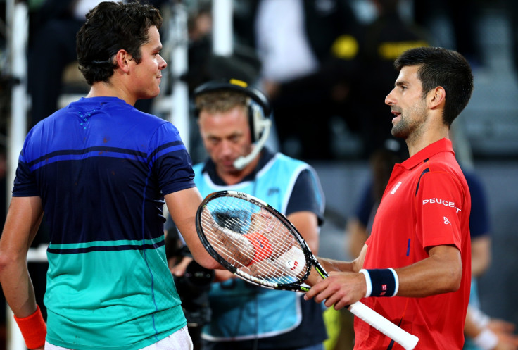 Milos Raonic and Novak Djokovic