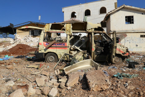 Syria damaged ambulance