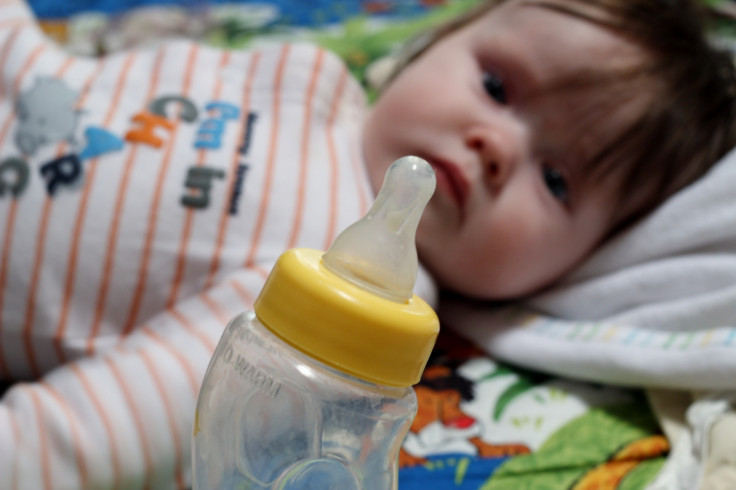 Baby with bottle