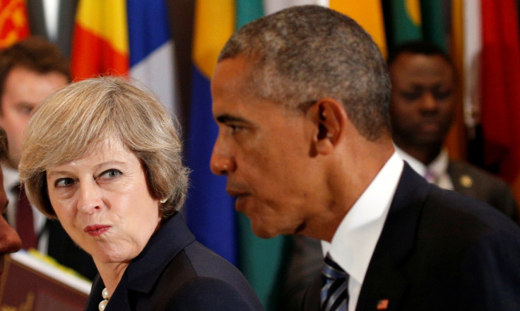 Theresa May Barack Obama talks