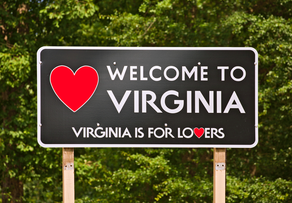 Virginia is for Lovers road sign
