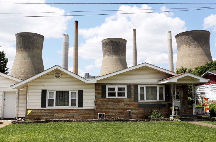 Coal plant seen behind West Virginia home