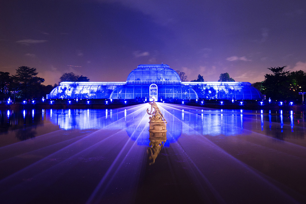 Christmas 2016 at Kew Gardens in London Milelong trail illuminated