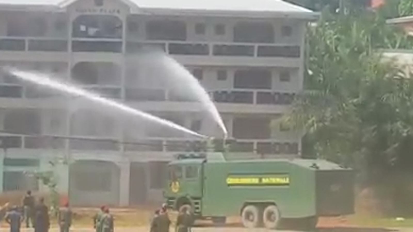 Cameroon students fired at by water cannon