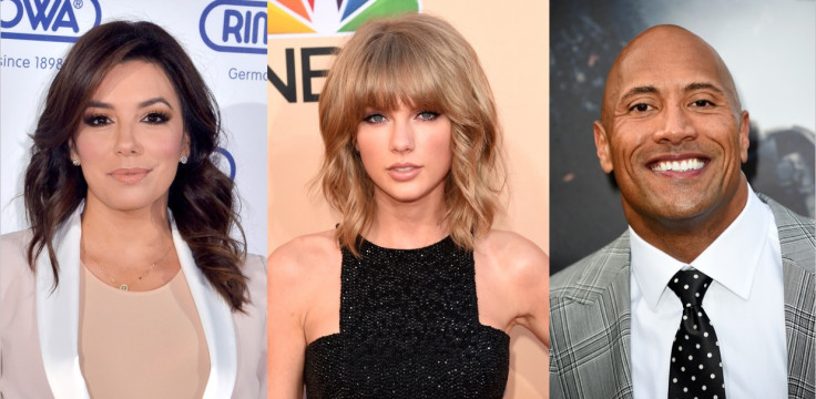 Eva Longoria, Taylor Swift and Dwayne Johnson