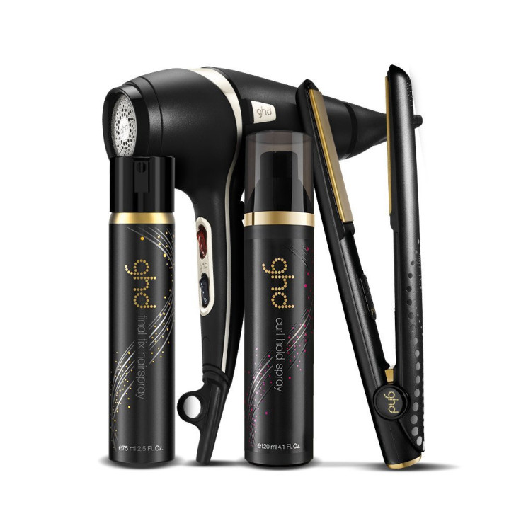ghd V Gold Classic Styler with Arctic Gold Air Hairdryer, Curl Hold Spray and Final Fix Hairspray