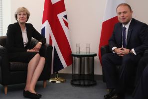 British Prime Minister Theresa May and the Prime Minister of Malta Joseph Muscat