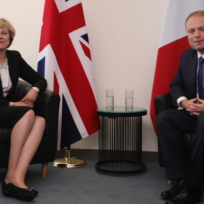British Prime Minister Theresa May and the Prime Minister of Malta Joseph Muscat
