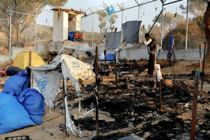 Gas explosion causes fire in Moria camp