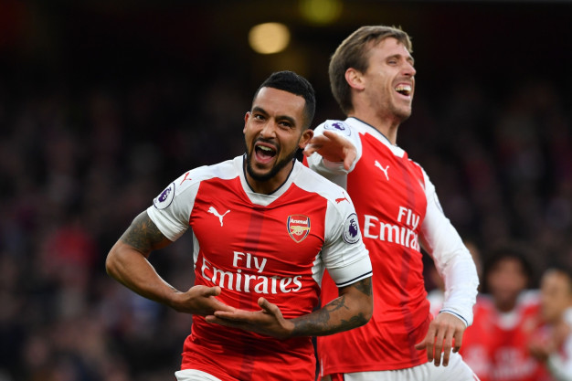 Theo Walcott celebrates his goal Theo Walcott celebrates his goal