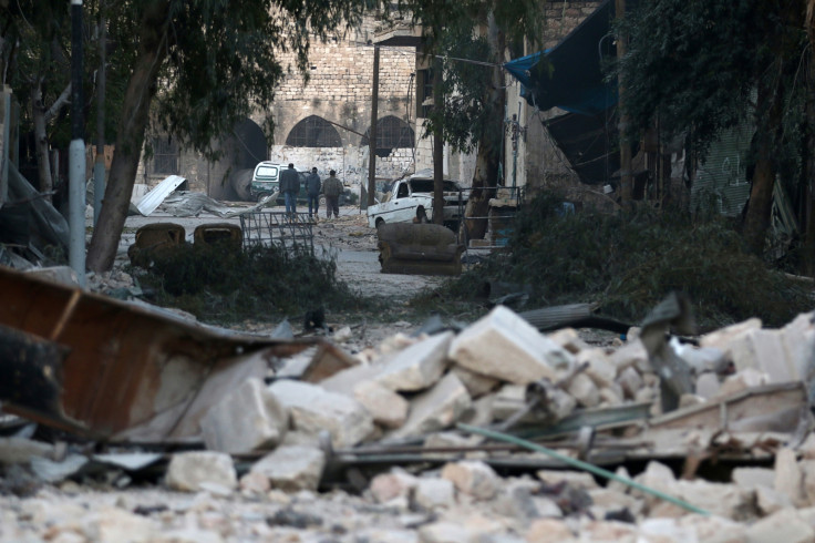 The rebel-held besieged area of Aleppo,