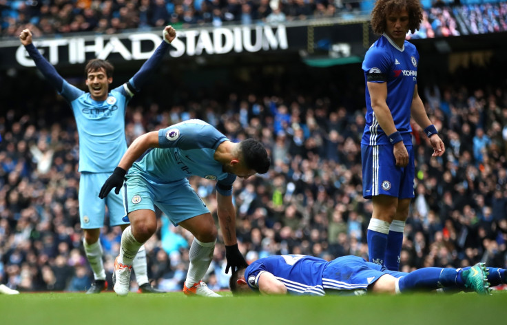 Sergio Aguero and Gary Cahill