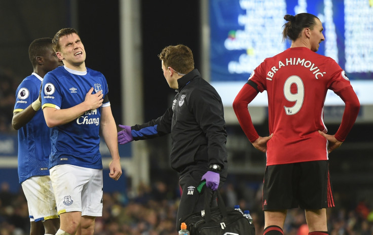 Seamus Coleman and Zlatan Ibrahimovic