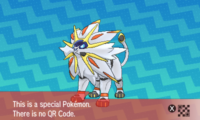Pokemon Sun Moon QR Code Solgaleo